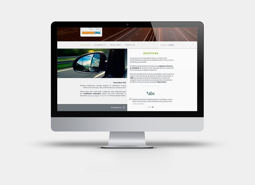 Apartado de proyectos en la web de Factorsim 0