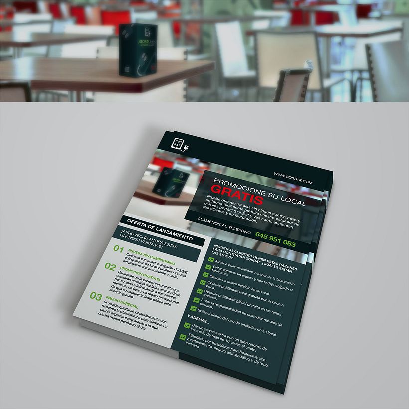 PACKAGING Y FLYERS - SOSBat (Cargador de baterías de móvil portátil) 0