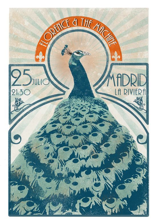 Cartel concierto Florence + The Machine para el curso Ilustración para music lovers 0