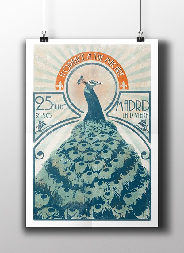 Cartel concierto Florence + The Machine para el curso Ilustración para music lovers 1