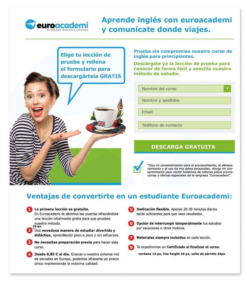 Euroacademi · Mailings + Landing pages 2