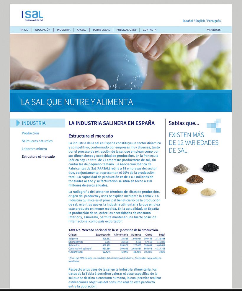 Instituto de la Sal ISAL · Diseño y desarrollo web 1