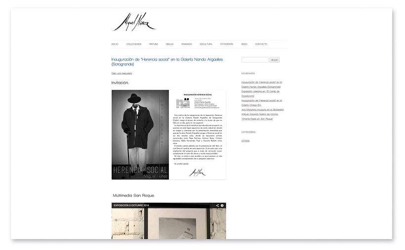 Miguel Núñez artista plástico · Desarrollo web 1