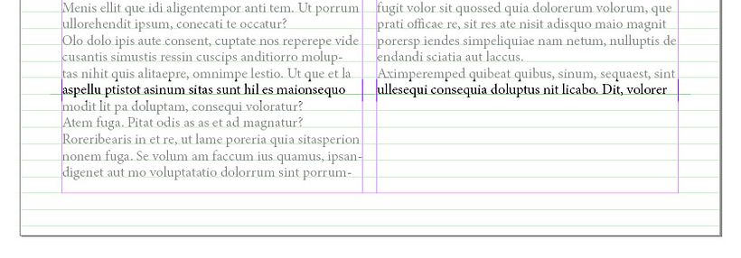 Igualar las dos columnas de una caja de texto en Indesign 1