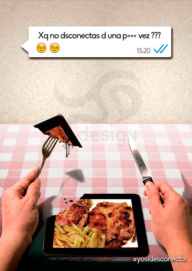 Cartel para campaña "Xq no dsconectas d una p··· vez???" 2