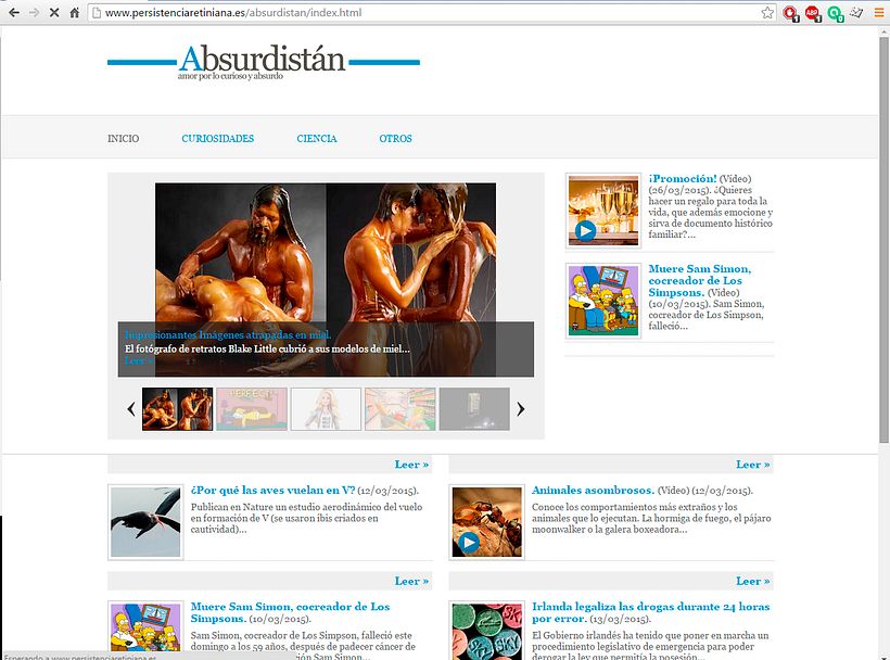 Web Absurdistán /  http://www.persistenciaretiniana.es/absurdistan 0