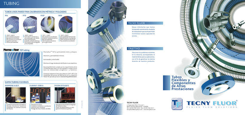 Tríptico Tecnyfluor - Diseño