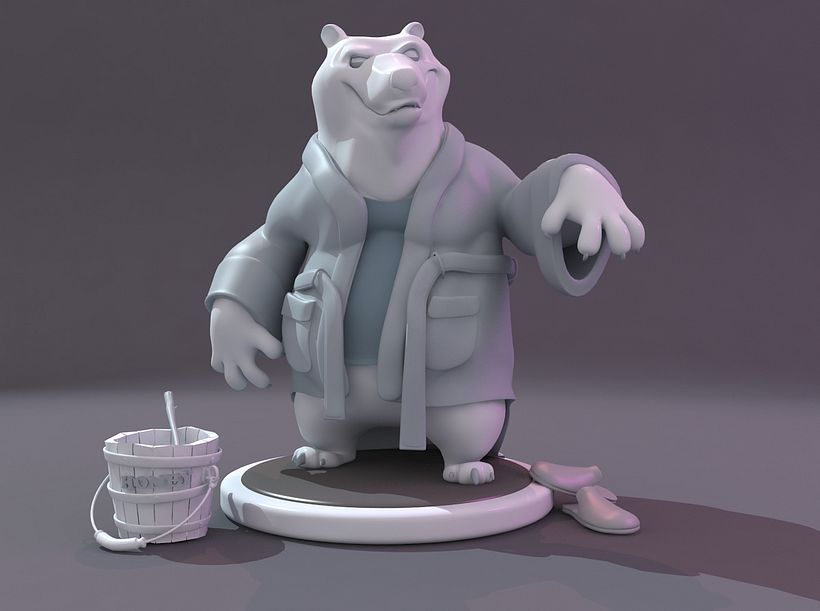 OSO EN BATIN .Modelado de personaje 3ds max . 4