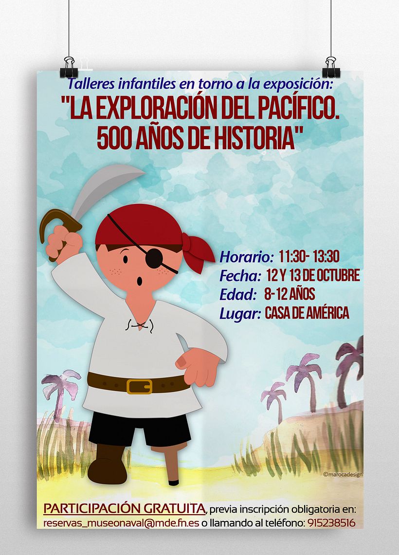 Ilustraciones talleres infantiles de exposición "La exploración del Pacífico. 500 años de historia" 0