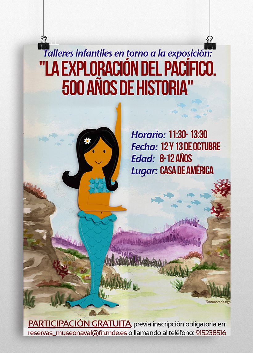 Ilustraciones talleres infantiles de exposición "La exploración del Pacífico. 500 años de historia" 2
