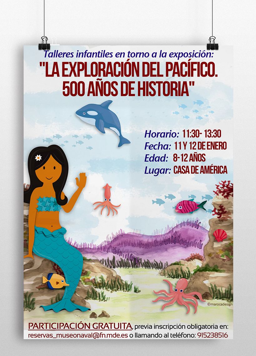 Ilustraciones talleres infantiles de exposición "La exploración del Pacífico. 500 años de historia" 5