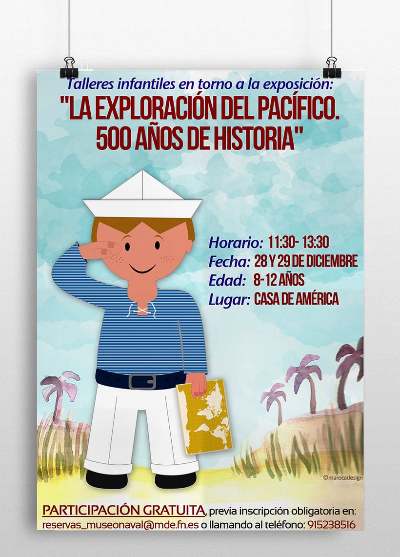 Ilustraciones talleres infantiles de exposición "La exploración del Pacífico. 500 años de historia" 6
