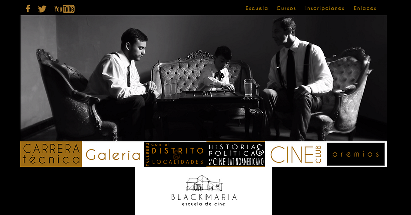 Diseño Pagina web, escuela de cine Bckmaria. 0