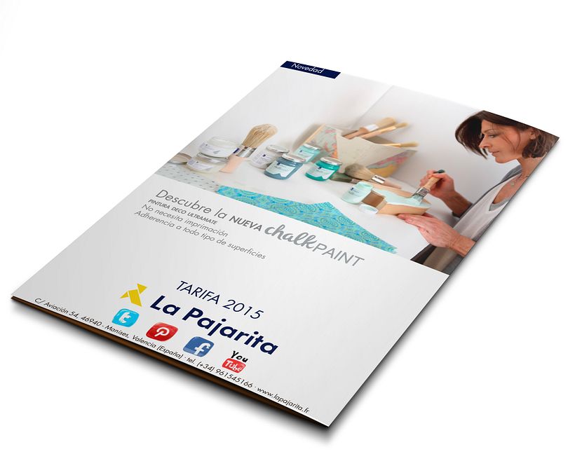 Diseño y maquetación de la tarifa de precios 2015 para Pinturas "La Pajarita" 2