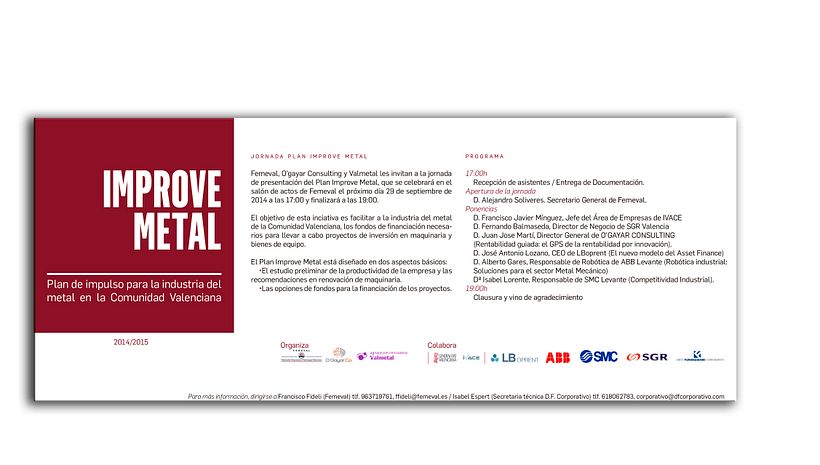 Invitación y tríptico para la jornada "Improve Metal" 0