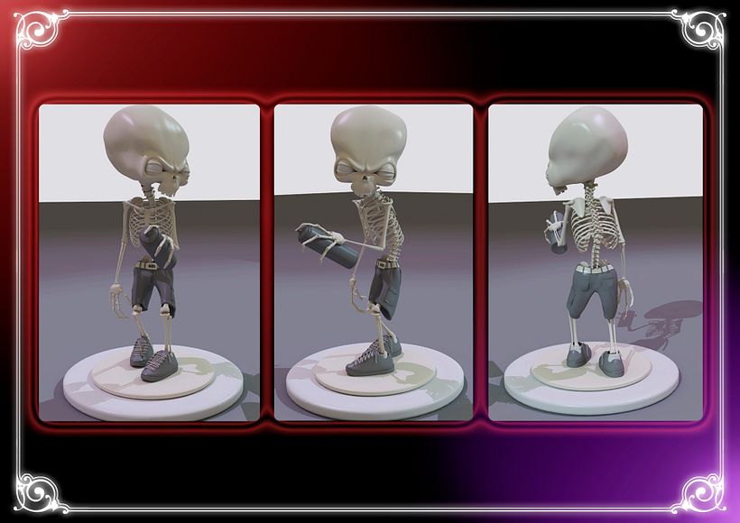 Esqueleto alien graffiti. 3ds max 1
