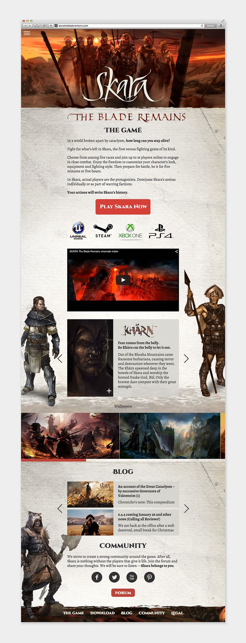 SKARA The Blade Remains. Web responsive 2