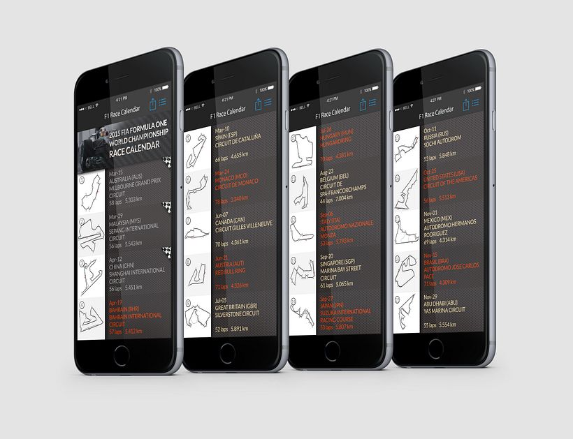 Concepto App Clasificación Campeonato Formula 1® 0