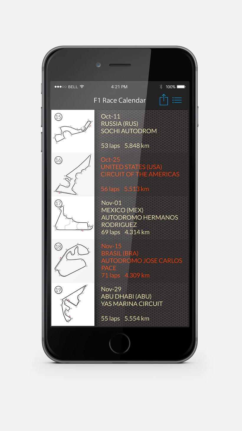 Concepto App Clasificación Campeonato Formula 1® 4