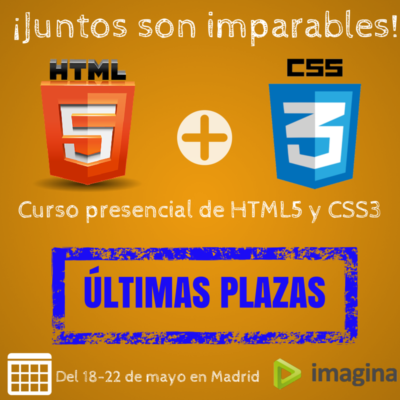 Aprende HTML5 con un 40% de descuento ¡Sólo dos plazas! 1