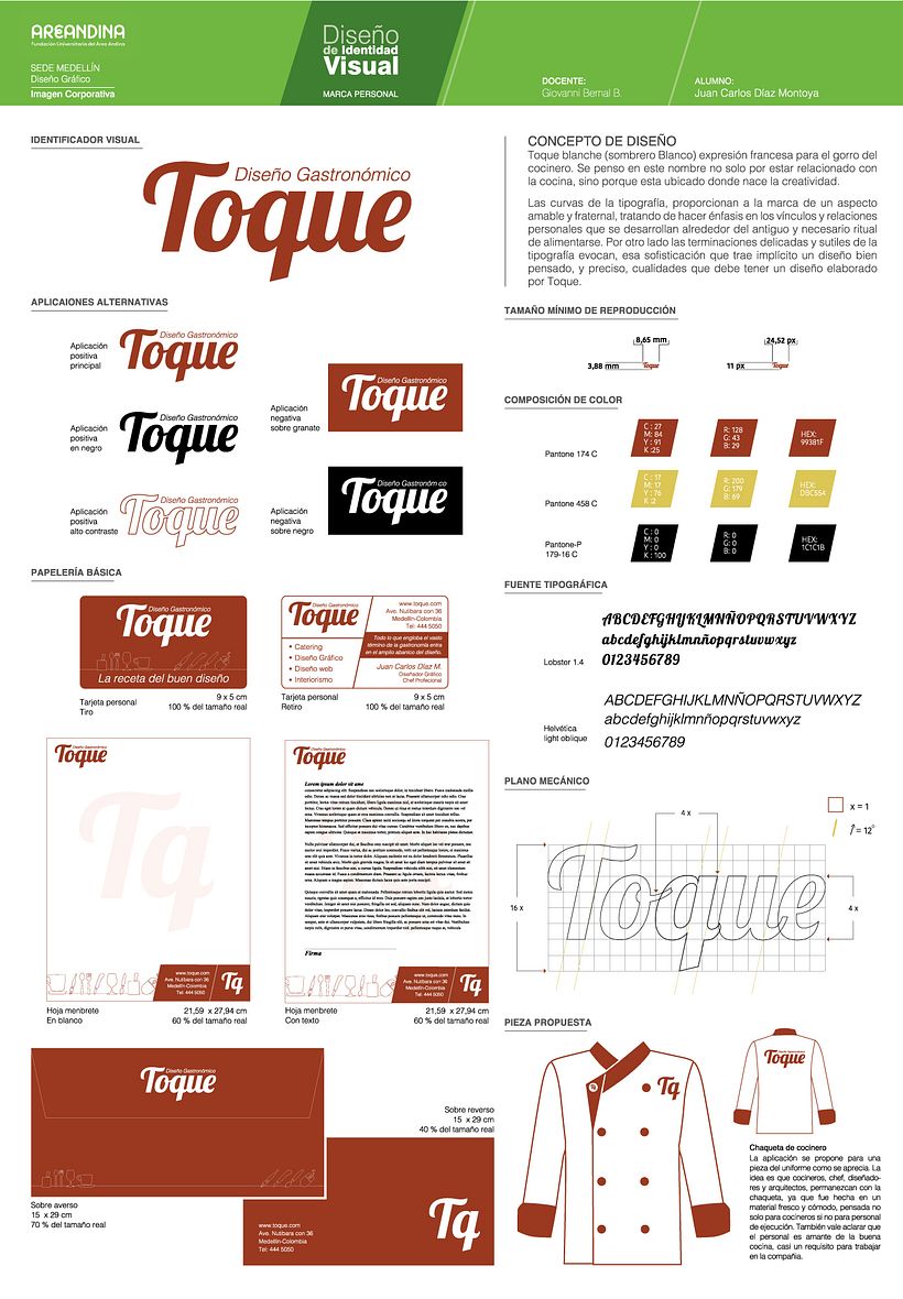 Identidad Corporativa - Toque (Diseño Gastronómico) 0