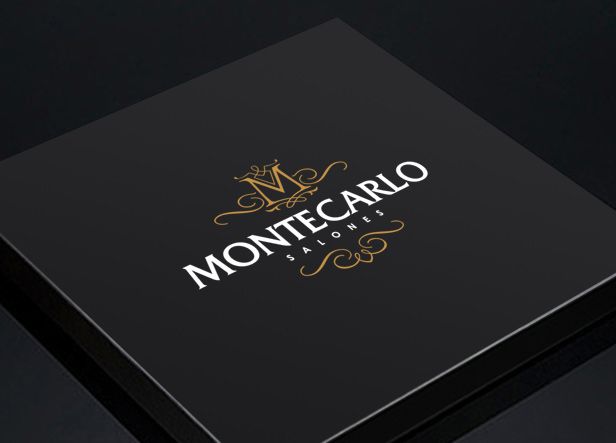 Diseño de logotipo para Montecarlo, un gran establecimiento ubicado a las afueras de Badajoz, e integrado por varios salones y jardines. Está especializado en albergar todo tipo de celebraciones y eventos. -1