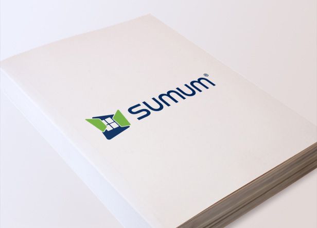 Rediseño de logotipo para Sumum, una empresa que fabrica y distribuye ventanas y puertas realizadas en PVC. -1