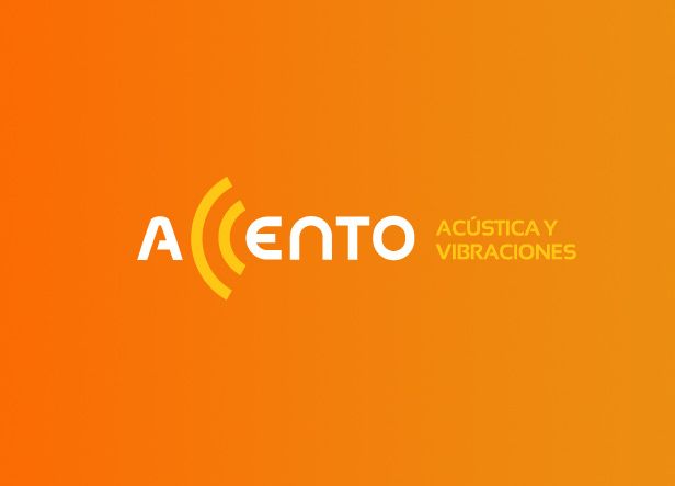 Diseño de logotipo para Accento, una impresa de ingeniería que ofrece soluciones integrales en instrumentación de medidas acústicas y vibraciones.  El logo aprovecha las dos “C” para crear una imagen que evoca con claridad unas ondas de sonido. -1