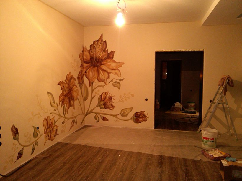Pared pintada "flores" 13