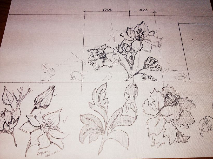 Pared pintada "flores" 3