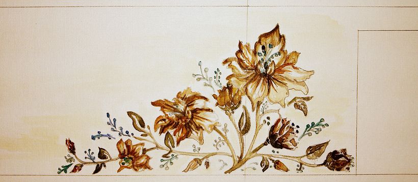 Pared pintada "flores" 4