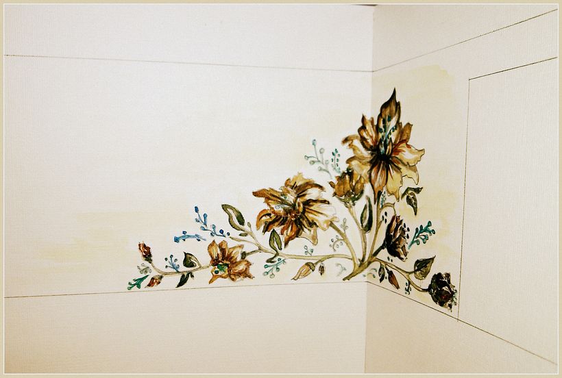 Pared pintada "flores" 5
