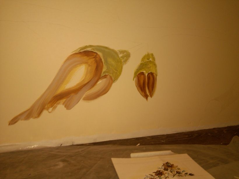Pared pintada "flores" 7