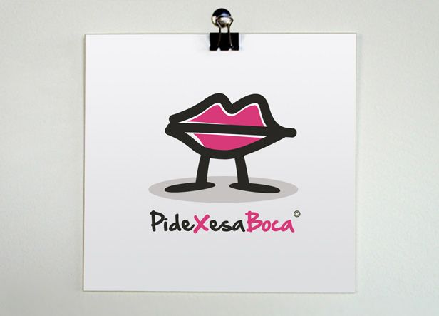 Diseño de logotipo para “Pide por esa boca”, una empresa de productos impresos en estilo retro, vintage y con guiños al mundo “gay”. Comercializan numerosos productos de decoración, regalos, carteles, camisetas... 1