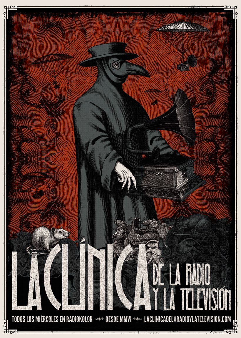 Cartel Aniversario programa de radio "La clínica de la radio y la televisión" -1