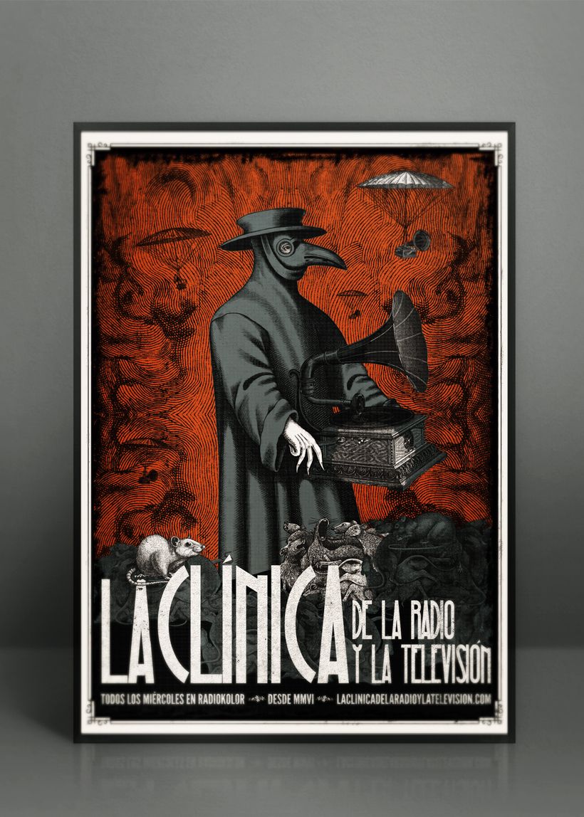 Cartel Aniversario programa de radio "La clínica de la radio y la televisión" 0