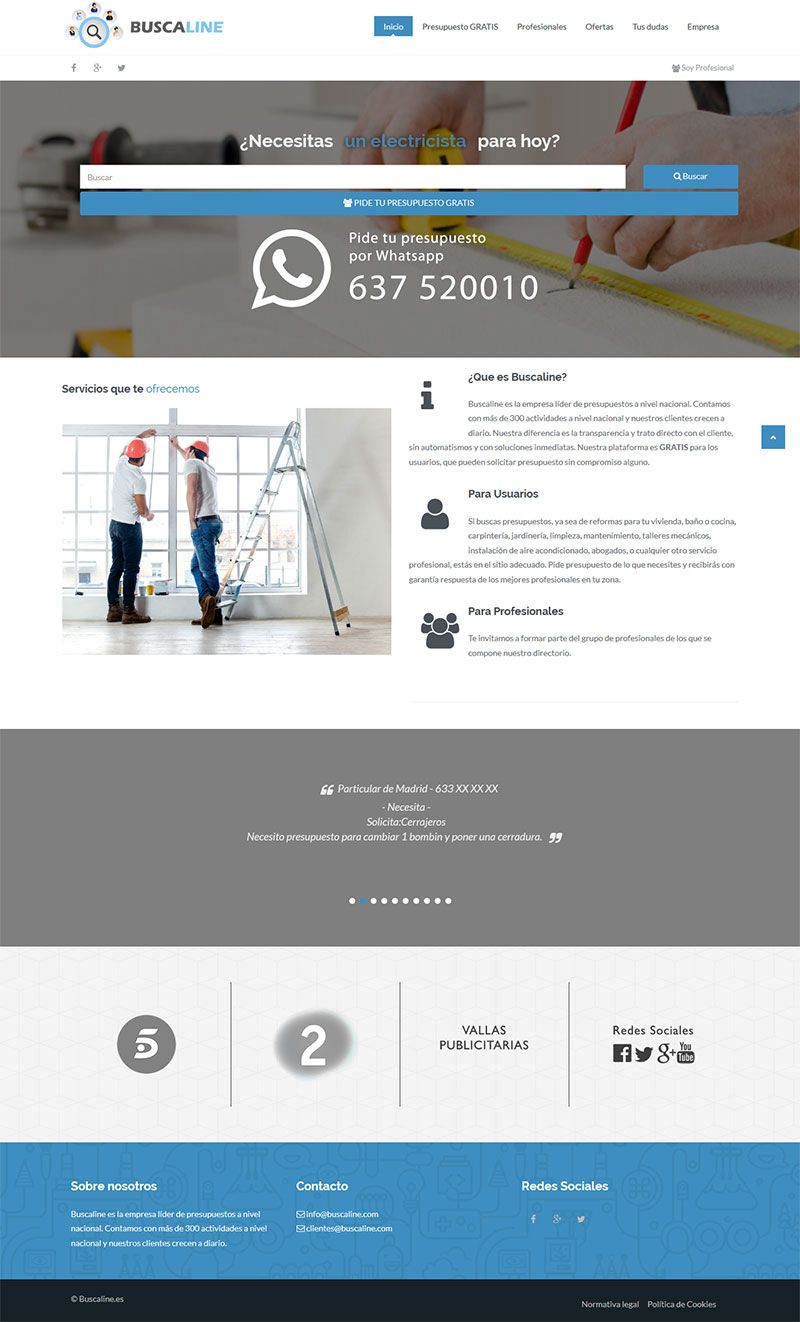 Diseño Web Buscaline 0