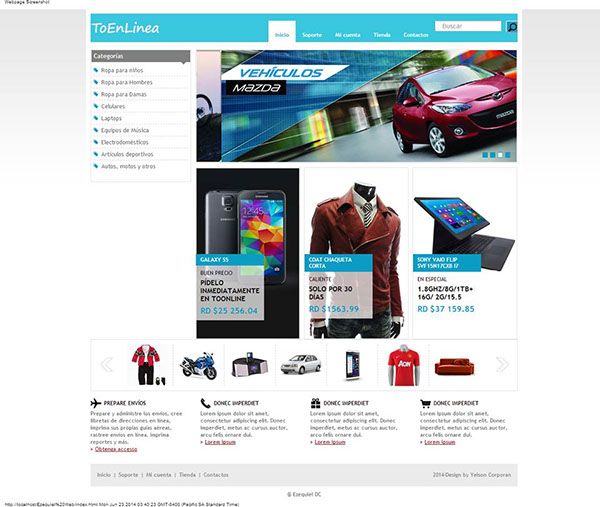 Home del website "ToEnLinea". 0