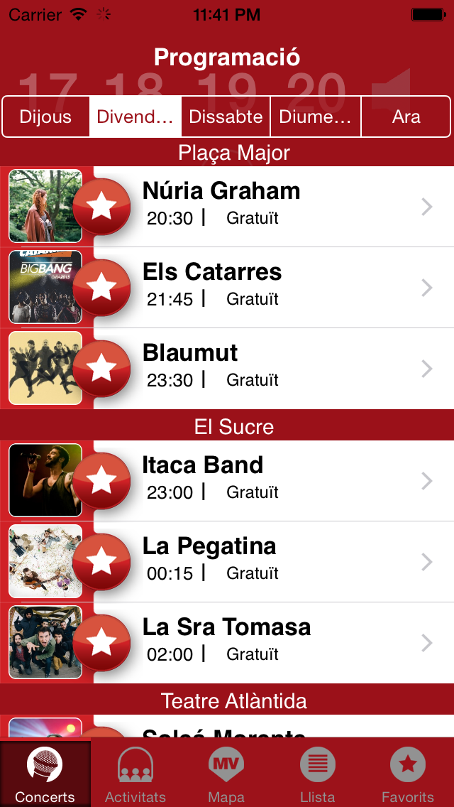 Mercat de Música Viva de Vic - Programación