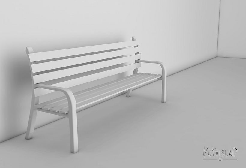 Brújula y banco 3D 3