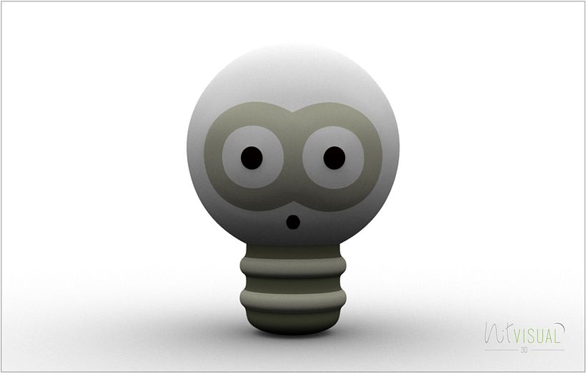 personaje Bombilla 3D 2