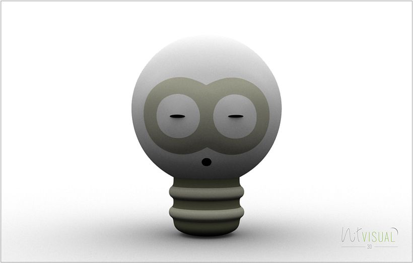 personaje Bombilla 3D 3