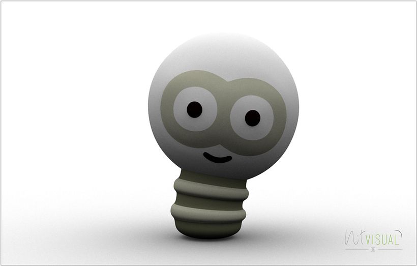 personaje Bombilla 3D 4