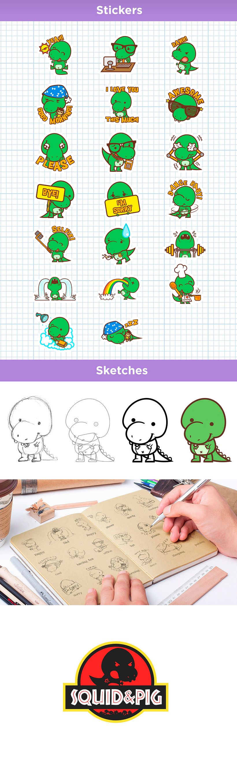 Stickers Chuck el T-Rex para indoona app 0