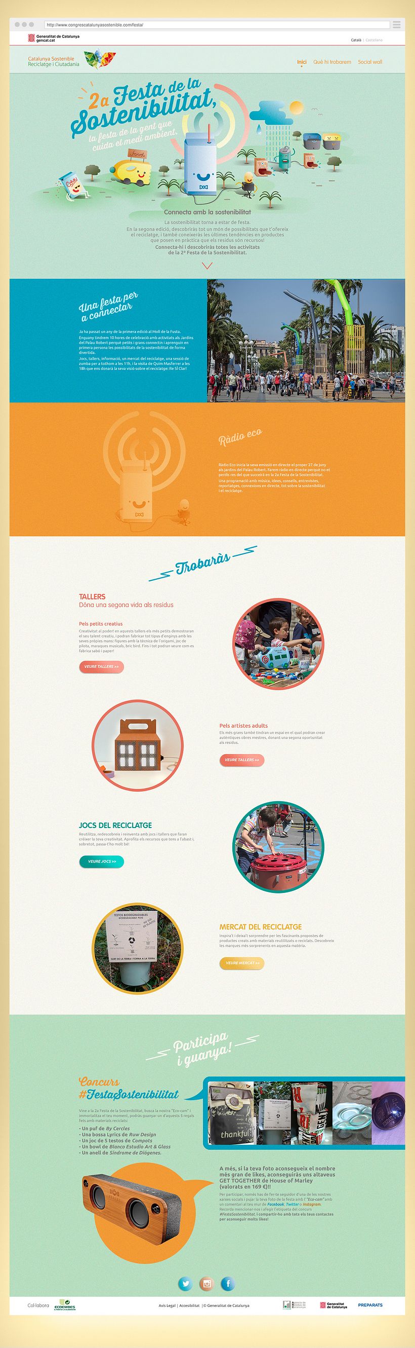 Festa de la sostenibilitat. Keyvisual, poster, site web y mobile. 2