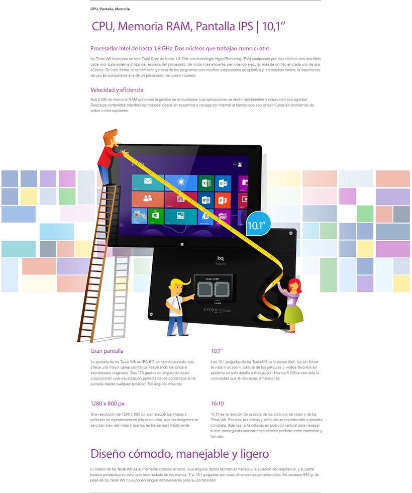 bq Tesla W8 | Ficha de producto - Design