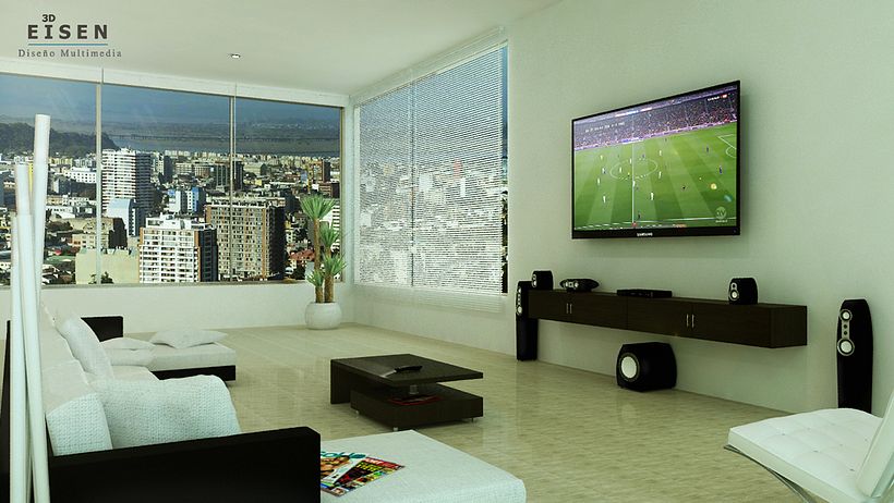 Visual 3D Living Apto -1