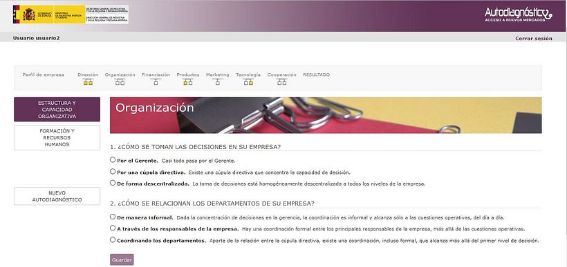 Herramienta: Autodiagnóstico Internacionalización - Ministerio de Industria, Energía y Turismo DGIPYME -1