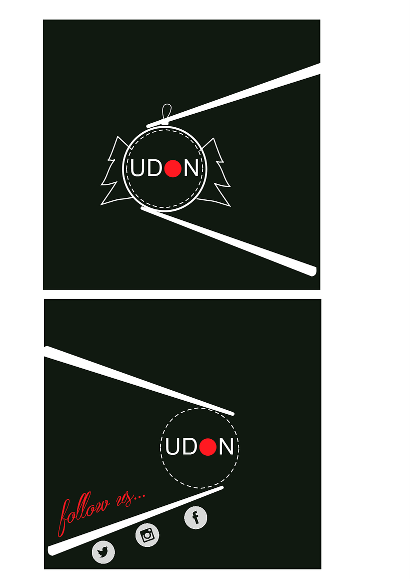  Staff winter t-shirt . UDON Restaurant . 2 possible designs 0