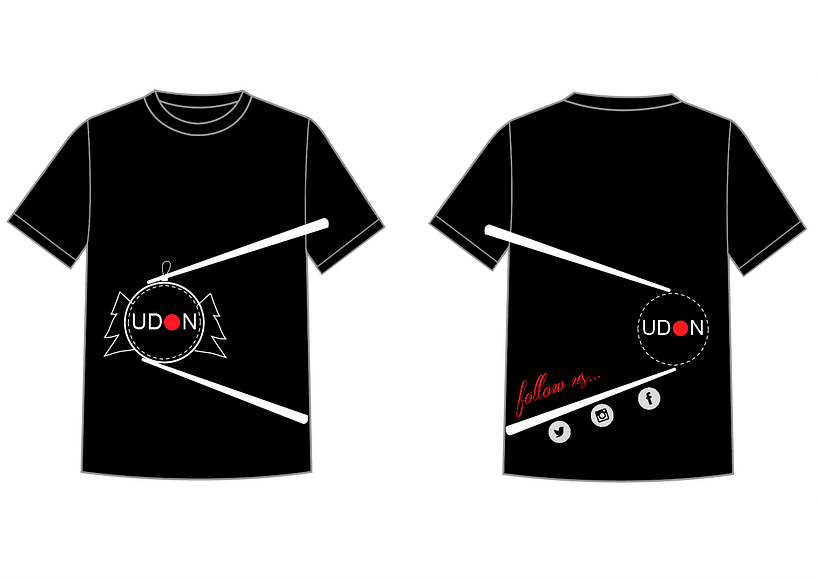  Staff winter t-shirt . UDON Restaurant . 2 possible designs 3